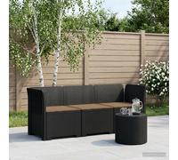 Divano da giardino 3 posti con cuscini in look rattan PP