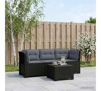 vidaXL Divano da giardino 3 posti con cuscini in look rattan PP