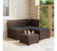 vidaXL Divano da giardino 3 posti con cuscini in look rattan PP