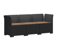 vidaXL Divano da giardino 3 posti con cuscini in look rattan PP