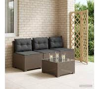 Divano da giardino 3 posti con cuscini in look rattan PP
