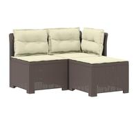 vidaXL Divano da giardino 3 posti con cuscini in look rattan PP