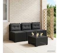 Divano da giardino 3 posti con cuscini in look rattan PP