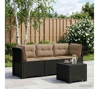 vidaXL Divano da giardino 3 posti con cuscini in look rattan PP