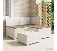 vidaXL Divano da giardino 3 posti con cuscini in look rattan PP Bianco