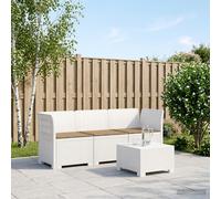 Divano da giardino 3 posti con cuscini in look rattan PP Bianco