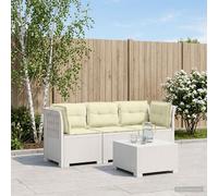 Divano da giardino 3 posti con cuscini in look rattan PP Bianco