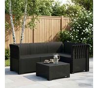 Divano da Giardino 4 Posti Aspetto Rattan PP Antracite