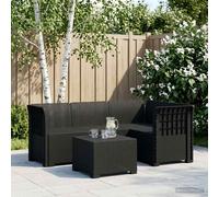 vidaXL 4-Persoons Tuinbank Rieten Look PP Antraciet