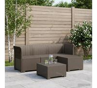 Divano da giardino 4 posti aspetto rattan PP Grigio Chiaro