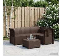 Divano da Giardino 4 Posti Aspetto Rattan PP Marrone