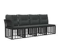 vidaXL Divano da giardino a 4 posti, con bracciolo sinistro, 4 pezzi, 4 posti, elegante e resistente alle intemperie, design rustico per giardino, mobili modulari per terrazza e angolo relax