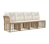 vidaXL Divano da giardino a 4 posti, con bracciolo sinistro, 4 pezzi, 4 posti, elegante e resistente alle intemperie, design rustico per giardino, mobili modulari per terrazza e angolo relax