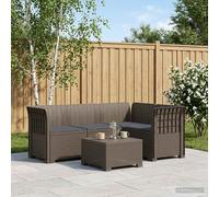 vidaXL 4-Zits Tuin Sofa met Kussens Rattan Look PP Lichtgrijs