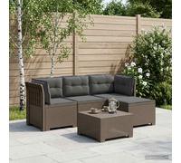 vidaXL Divano da giardino 4 posti con cuscini aspetto rattan PP