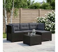 Divano da giardino 4 posti con cuscini aspetto rattan PP