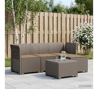 Divano da giardino 4 posti con cuscini aspetto rattan PP