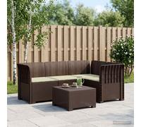 vidaXL 4-Zits Tuin Sofa met Kussens Rattan Look PP Bruin