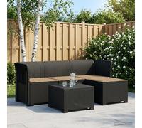 Divano da giardino 4 posti con cuscini aspetto rattan PP
