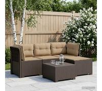 Divano da giardino 4 posti con cuscini aspetto rattan PP
