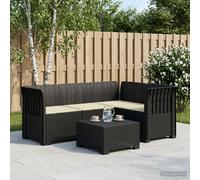 vidaXL Divano da Giardino 4 Posti con Cuscini Aspetto Rattan PP