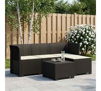 Divano da giardino 4 posti con cuscini aspetto rattan PP