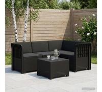 vidaXL Divano da giardino 4 posti con cuscini aspetto rattan PP