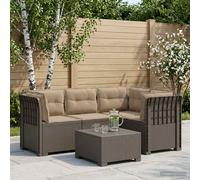 vidaXL Divano da Giardino 4 Posti con Cuscini Aspetto Rattan PP
