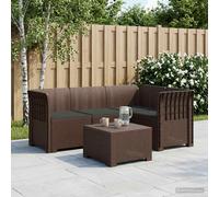 vidaXL Divano da Giardino 4 Posti con Cuscini Aspetto Rattan PP