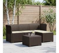 Divano da giardino 4 posti con cuscini aspetto rattan PP