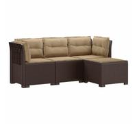 vidaXL Divano da giardino 4 posti con cuscini aspetto rattan PP