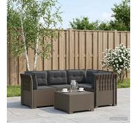 vidaXL 4-Zits Tuin Sofa met Kussens Rattan Look PP Lichtgrijs