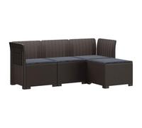 vidaXL Divano da giardino 4 posti con cuscini aspetto rattan PP