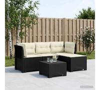 vidaXL Divano da giardino 4 posti con cuscini aspetto rattan PP