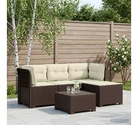 Divano da giardino 4 posti con cuscini aspetto rattan PP