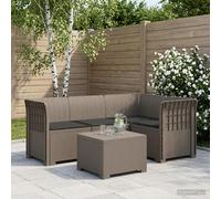 vidaXL Divano da giardino 4 posti con cuscini aspetto rattan PP