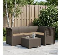 vidaXL 4-Zits Tuin Sofa met Kussens Rattan Look PP Lichtgrijs