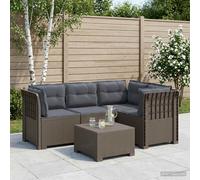 vidaXL Divano da Giardino 4 Posti con Cuscini Aspetto Rattan PP