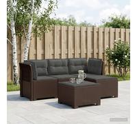 Divano da giardino 4 posti con cuscini aspetto rattan PP