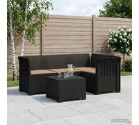 vidaXL 4-Persoons Tuinbank met Kussens Rieten Look PP Antraciet