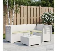 vidaXL 4-Zits Tuin Sofa met Kussens Rattan Look PP Wit