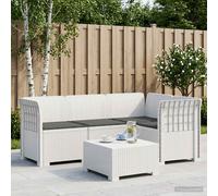 vidaXL 4-Zits Tuin Sofa met Kussens Rattan Look PP Wit