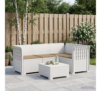 vidaXL Divano da Giardino 4 Posti con Cuscini Aspetto Rattan PP Bianco