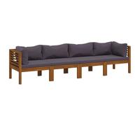vidaXL Divano da Giardino 4 Posti con Cuscino Legno Massello di Acacia