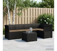 vidaXL 5-Zits Tuin Sofa met Kussens Rattan Look PP Antraciet