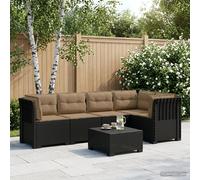 vidaXL 5-Zits Tuin Sofa met Kussens Rattan Look PP Antraciet
