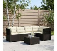 vidaXL 5-Zits Tuin Sofa met Kussens Rattan Look PP Antraciet