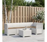 vidaXL 5-Zits Tuin Sofa met Kussens Rattan Look PP Wit
