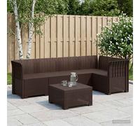vidaXL Divano da Giardino 5 Posti Stile Rattan 5 posto PP Marrone
