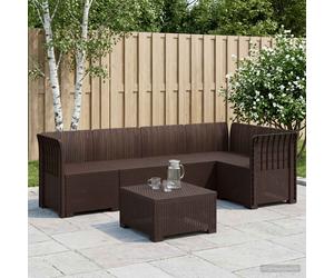 vidaXL Divano da Giardino 5 Posti Stile Rattan 5 posto PP Marrone